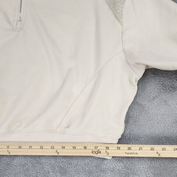 The Greii Sweatshirt Womens Large Cream 1/4 Zip Long Sleeve Preppy Casual Top - Picture 9 of 10
